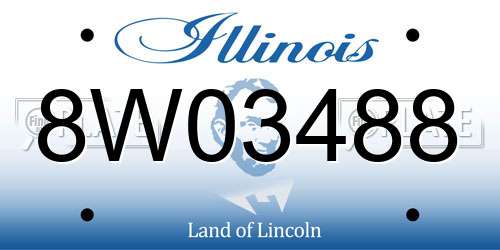 8W03488 Illinois License Plate