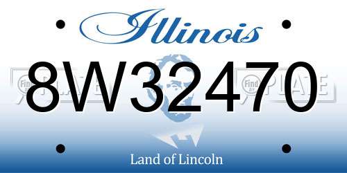 8W32470 Illinois License Plate