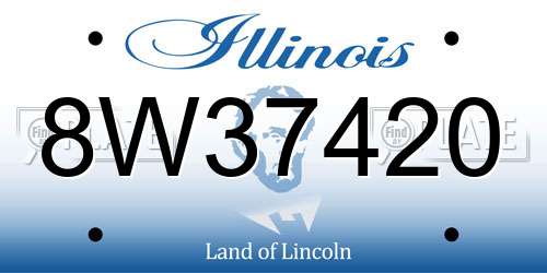 8W37420 Illinois License Plate
