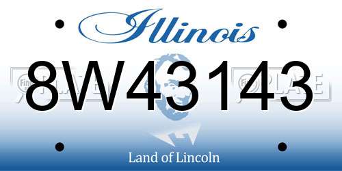 8W43143 Illinois License Plate