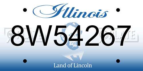8W54267 Illinois License Plate