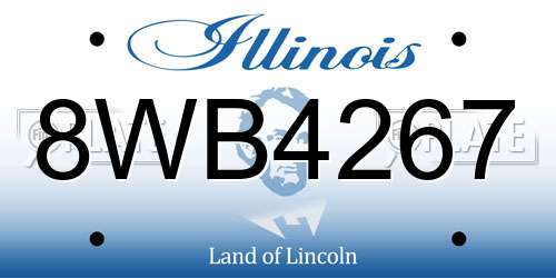 8WB4267 Illinois License Plate
