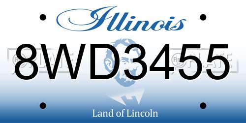 8WD3455 Illinois License Plate