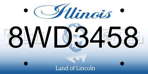 8WD3458 Illinois License Plate