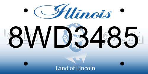 8WD3485 Illinois License Plate