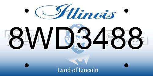 8WD3488 Illinois License Plate