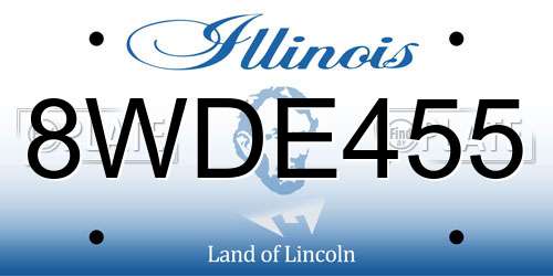 8WDE455 Illinois License Plate