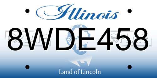 8WDE458 Illinois License Plate