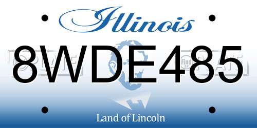 8WDE485 Illinois License Plate