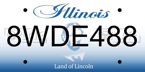 8WDE488 Illinois License Plate