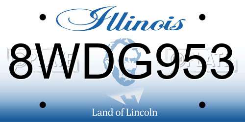 8WDG953 Illinois License Plate
