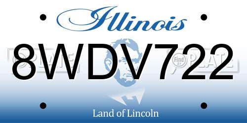 8WDV722 Illinois License Plate