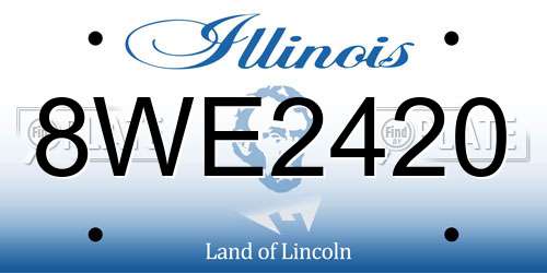 8WE2420 Illinois License Plate
