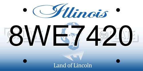 8WE7420 Illinois License Plate