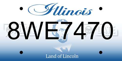 8WE7470 Illinois License Plate