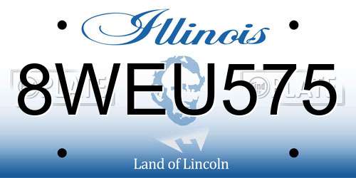 8WEU575 Illinois License Plate