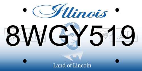 8WGY519 Illinois License Plate
