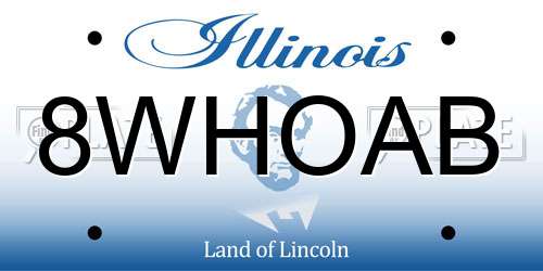 8WHOAB Illinois License Plate