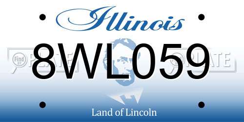 8WL059 Illinois License Plate