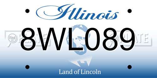 8WL089 Illinois License Plate