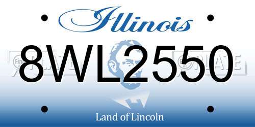 8WL2550 Illinois License Plate