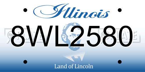 8WL2580 Illinois License Plate