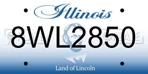 8WL2850 Illinois License Plate