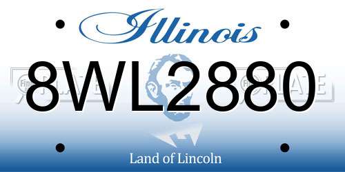 8WL2880 Illinois License Plate