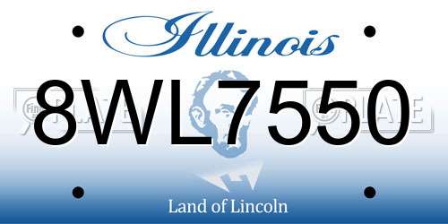 8WL7550 Illinois License Plate