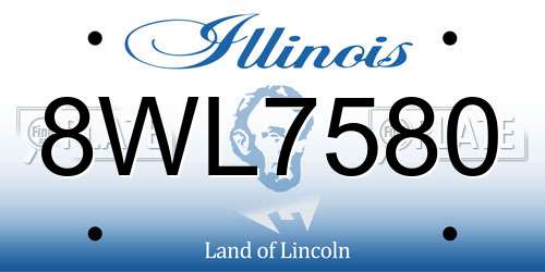 8WL7580 Illinois License Plate