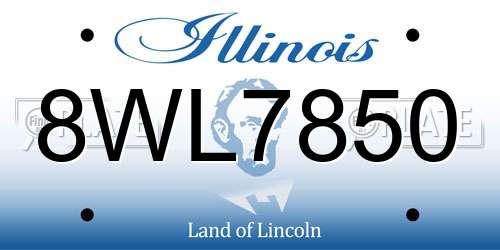 8WL7850 Illinois License Plate
