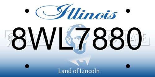 8WL7880 Illinois License Plate