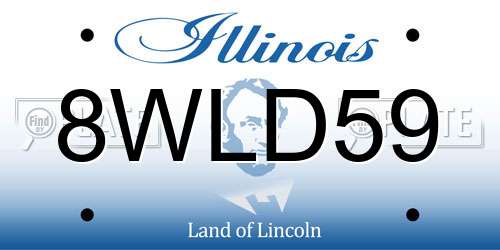 8WLD59 Illinois License Plate