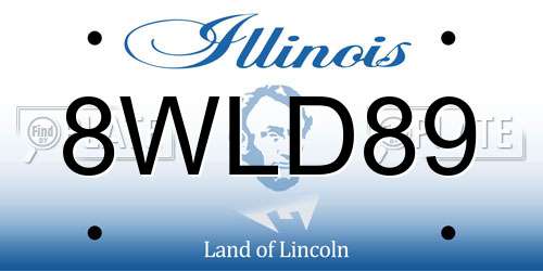 8WLD89 Illinois License Plate