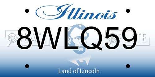8WLQ59 Illinois License Plate