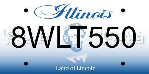 8WLT550 Illinois License Plate