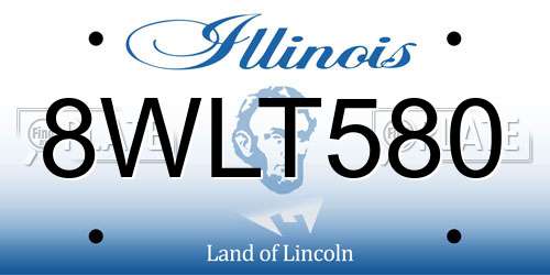 8WLT580 Illinois License Plate