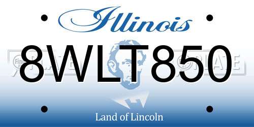 8WLT850 Illinois License Plate