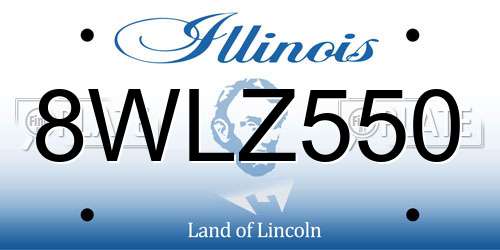 8WLZ550 Illinois License Plate