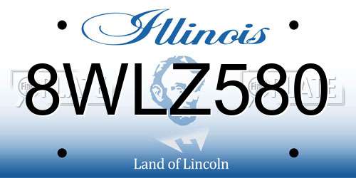 8WLZ580 Illinois License Plate