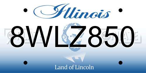 8WLZ850 Illinois License Plate
