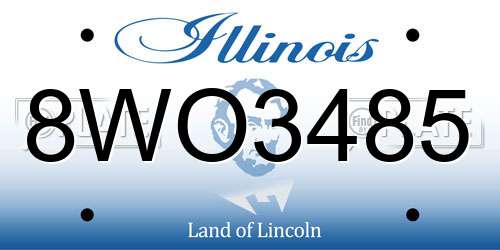 8WO3485 Illinois License Plate