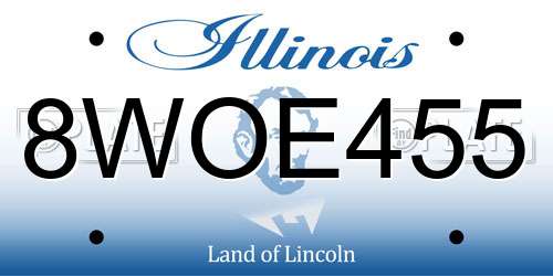 8WOE455 Illinois License Plate