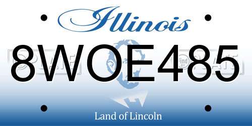 8WOE485 Illinois License Plate