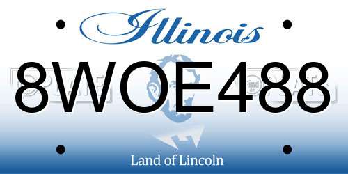 8WOE488 Illinois License Plate