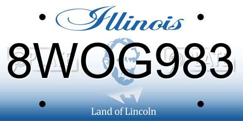8WOG983 Illinois License Plate