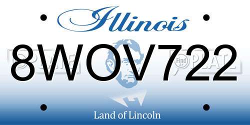 8WOV722 Illinois License Plate