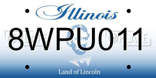 8WPU011 Illinois License Plate