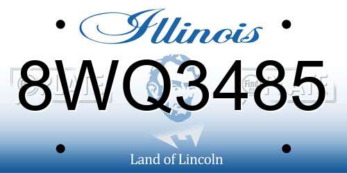 8WQ3485 Illinois License Plate