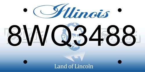8WQ3488 Illinois License Plate